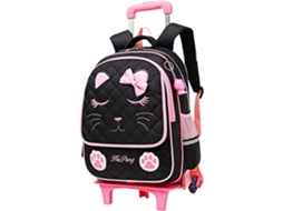 Mochila Infantil Com Rodinhas, Estampa De Gatinho, Perfeita Para Escola E Viagens. Ideal Meninas. 6