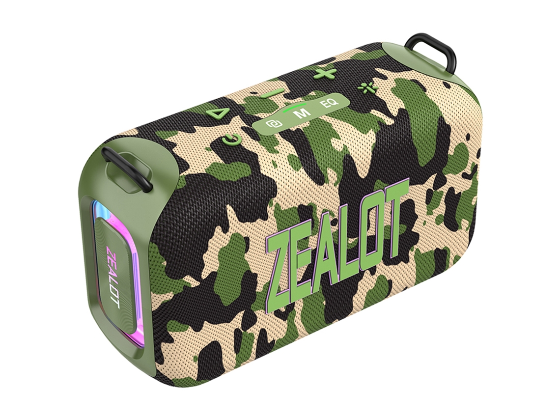 Caixa de Som Bluetooth Zealot S85 50W, à prova d'água, RGB, portátil para festas