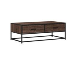 Mesa de Centro MAISON EXCLUSIVE em Derivados da Madeira e Metal Carvalho Castanho (100x50x35 cm)