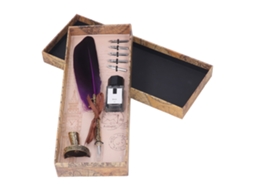 Pluma De Pluma De Zinco Com Estilo Retro Europeu Suave Cor Roxa Para Escrita E Desenho