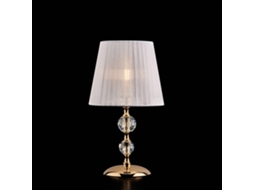 Ruben - 1 Candeeiro De Mesa Em Ferro Dourado E Cristal Com Abajur H.36 - Ø20 - Bl267-lt-or