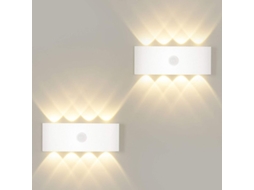 Aplique de Parede de 8w com Sensor de Movimento, Função Ligar/desligar Automático, Luz Branco Quente , Classificação Ip65 PRIME KANG (3000k)