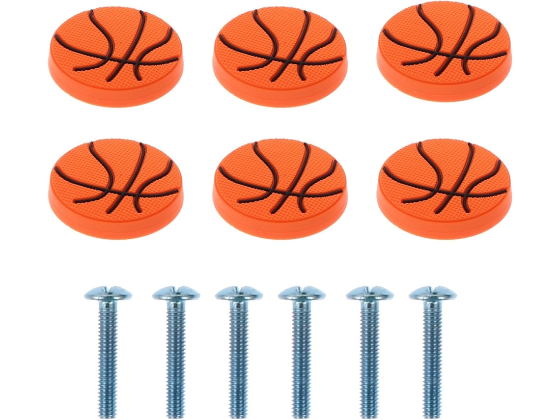 Galpada Conjunto De 6 Puxadores Porta Com Estampa Basquete Para Armário E Lixeira, Puxadores De Liga Zinco Anticolisão