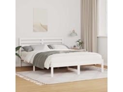 Vidaxl Estrutura da Cama com Cabeceira Branco 140 X 190 Cm