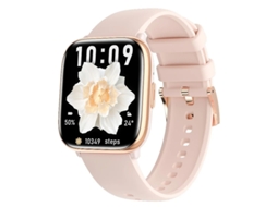 Relógio inteligente feminino Bestvite Bluetooth com monitor de pressão arterial, frequência cardíaca, oxigênio no sangue e sono, pedômetro esportivo, rosa