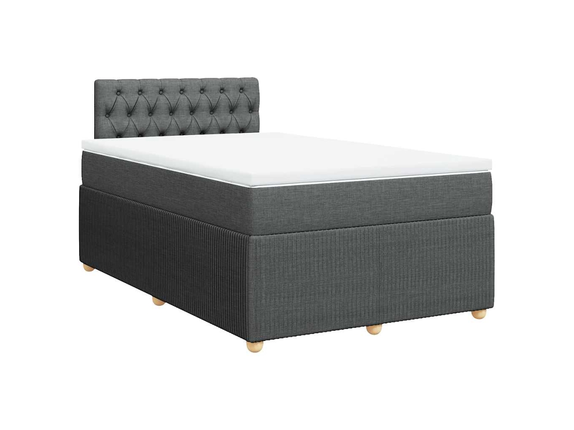 Cama Boxspring com Colchão 120x190 cm Tecido Cinzento Escuro MAISON EXCLUSIVE