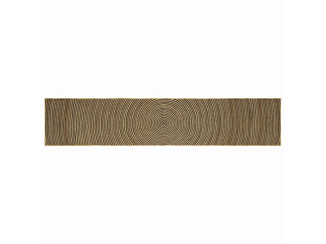 Conjunto 1 Tapetes De Área Vidaxl Preto Juta (60 X 400 Cm)