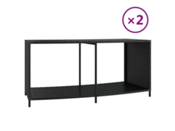 Prateleiras de Arrumação 2 Pcs Vime Pe Preto MAISON EXCLUSIVE