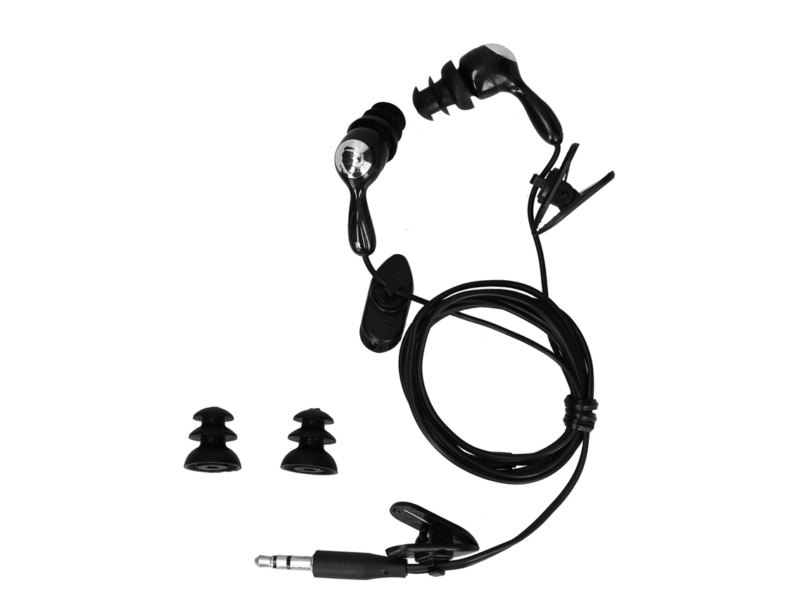 Mali fones de Ouvido À Condução Óssea Impermeáveis Plug 3.5mm para Natação Corrida Surf Preto com Tampões Ouvido