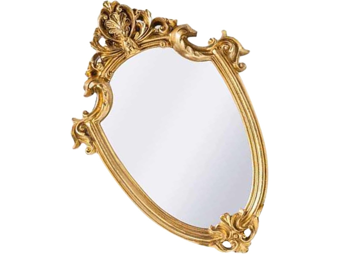 Espelho de Parede Decorativo Retrô em Vidro Dourado, Ideal para Cabeleireiros, com Superfície CHABERLU