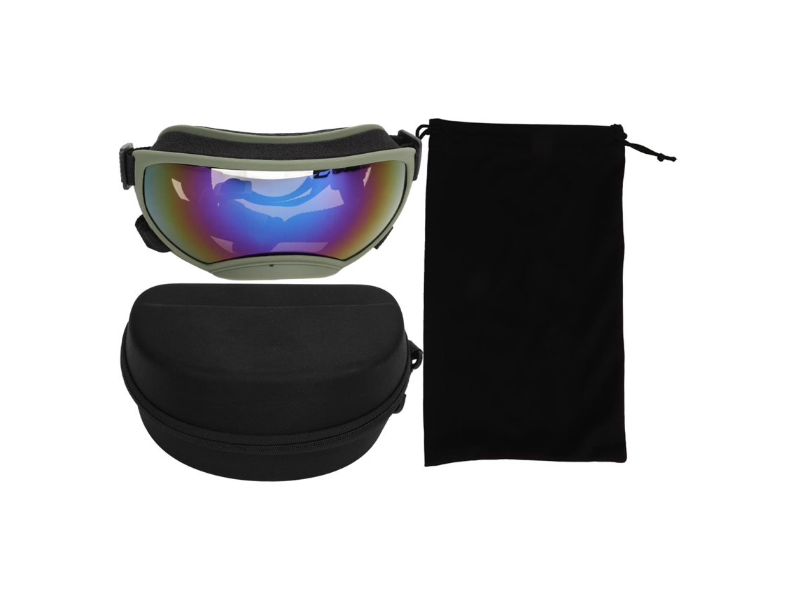 Gafas De Sol Para Perros Grandes Com Proteção Uv E Antivento Para Esquiagem, Viagens, Saídas, Marco Verde Exército, Lentes Azuis