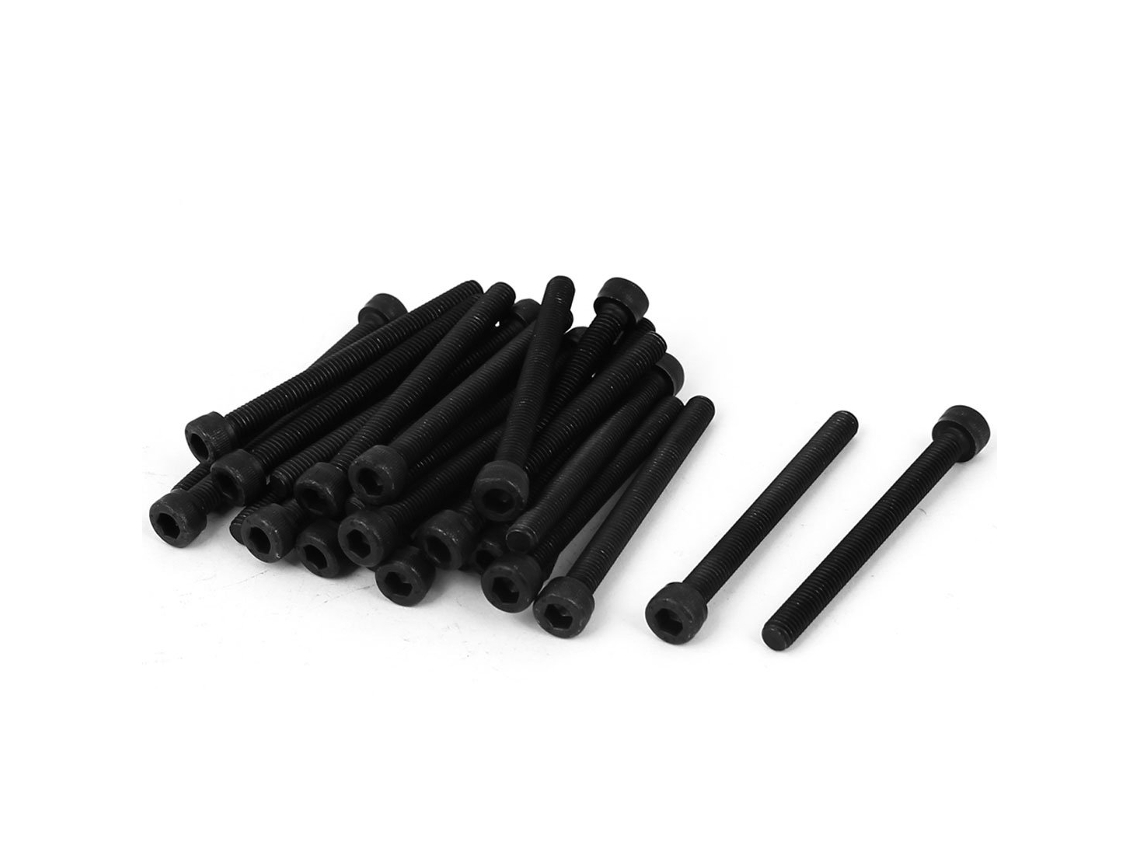 Parafusos de Cabeça Sextavada Interna M5x 55mm com Rosca Completa, Pretos, Pac. 25 Unid CHABERLU