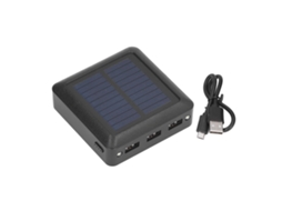2026 bateria Solar Portátil 10000mah com 3 Saídas Usb e Luz Led para Camping e Pesca Ao Ar Livre