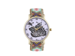 Relógio de Pulso de Quartzo com Pulseira de Lã Simples Elegante Casual T13 fg (7)
