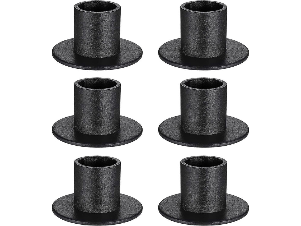 Rebe 6 Suportes de Vela Pretos para Velas de Palito, Decoração de Casamento, Lar e Exteriores, Duráveis e Estáveis