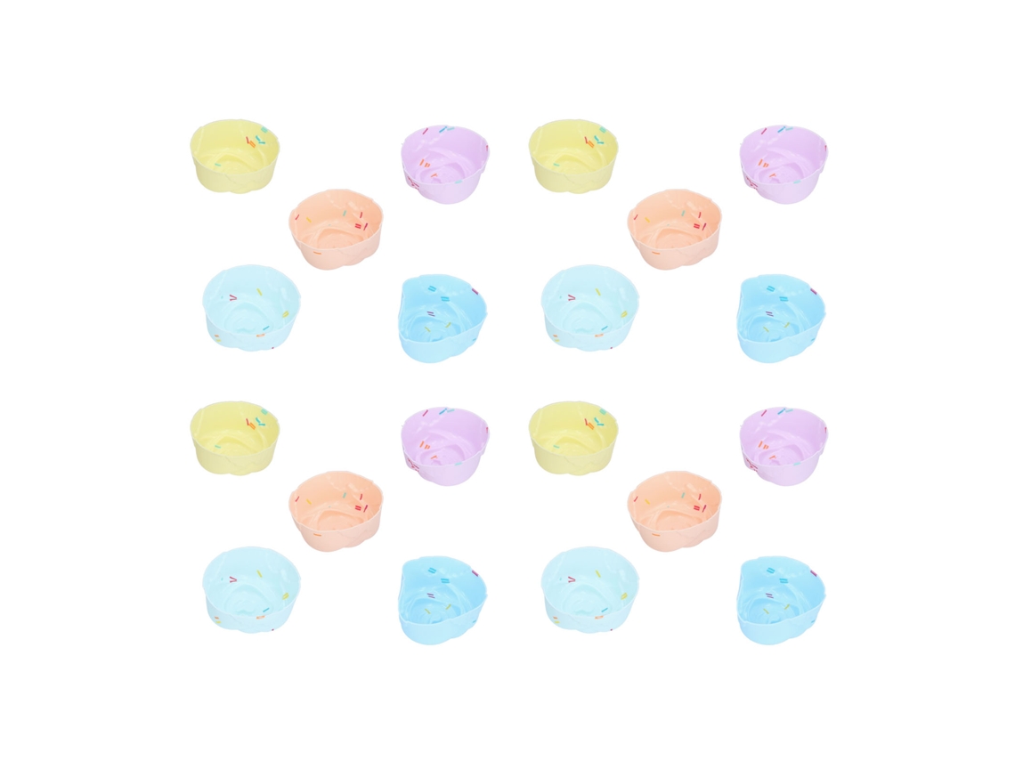 20 Formas De Silicone Para Cupcakes (cor Rosa)
