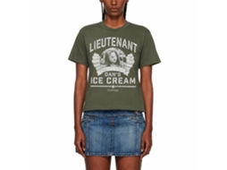 Rockinstone Forrest Gump Lt Dan Ice Cream Solid Military Green Adult T-shirt Size:xxl