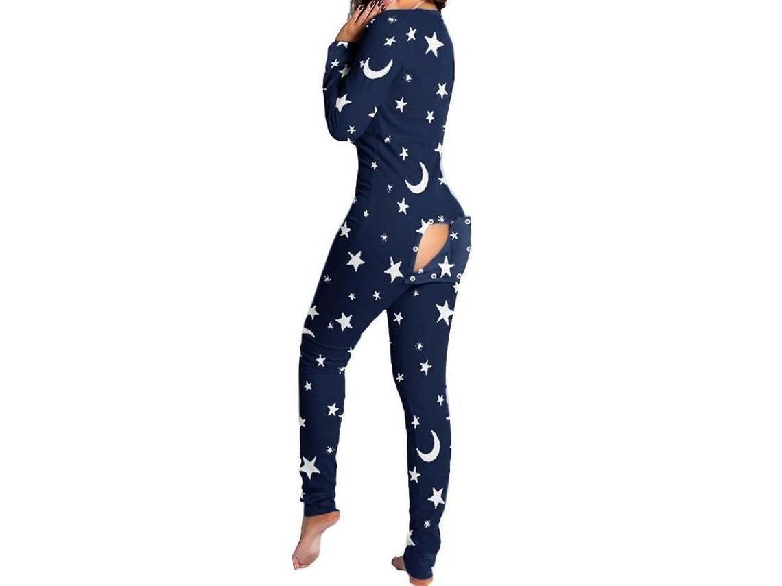 2026 pijama Entero de Mujer para Navidad Con Estampado de Ciervo/letras, Sleepwear de Manga Larga, Talla S XL S