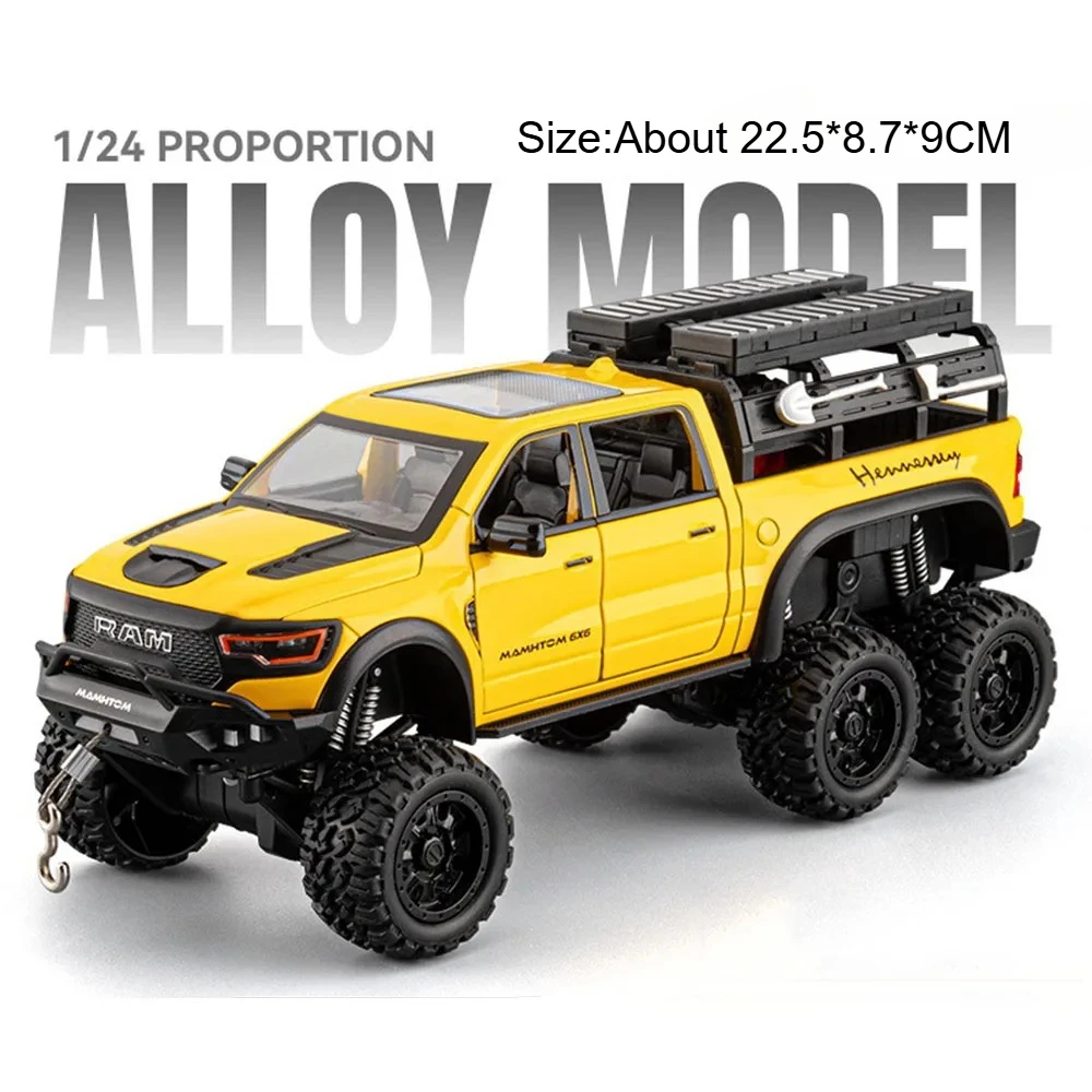 (mammoth Amarelo) Escala 1:24 - Miniatura De Carro - Fundição Em Metal - Modelo Em Miniatura
