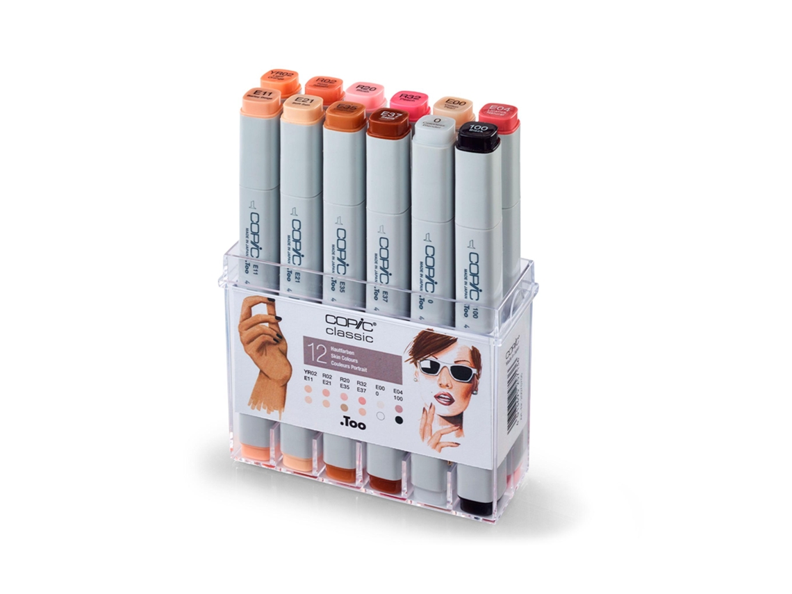 Caixa Copic Marker 12Pcs Set Tons de Pele