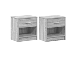 Mesas de Cabeceira 2 Pcs com Gaveta 39x28x41 Cm Cinzento Sonoma MAISON EXCLUSIVE