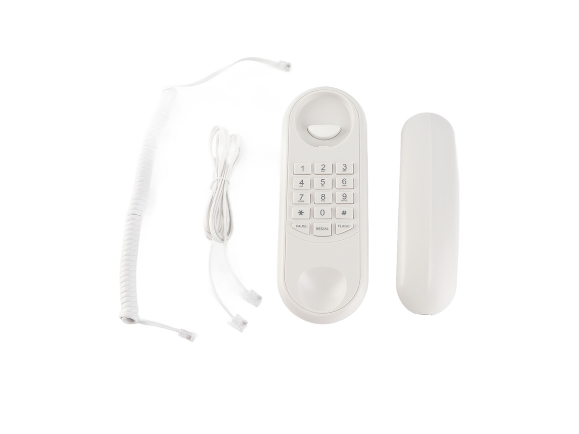 Telefone fixo portátil com fio, montável na parede, para casa, hotel e escritório.