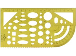Conjunto de 5 Estênceis Circulares Transparentes de Plástico para Desenho em Transparente, Plástico CHABERLU