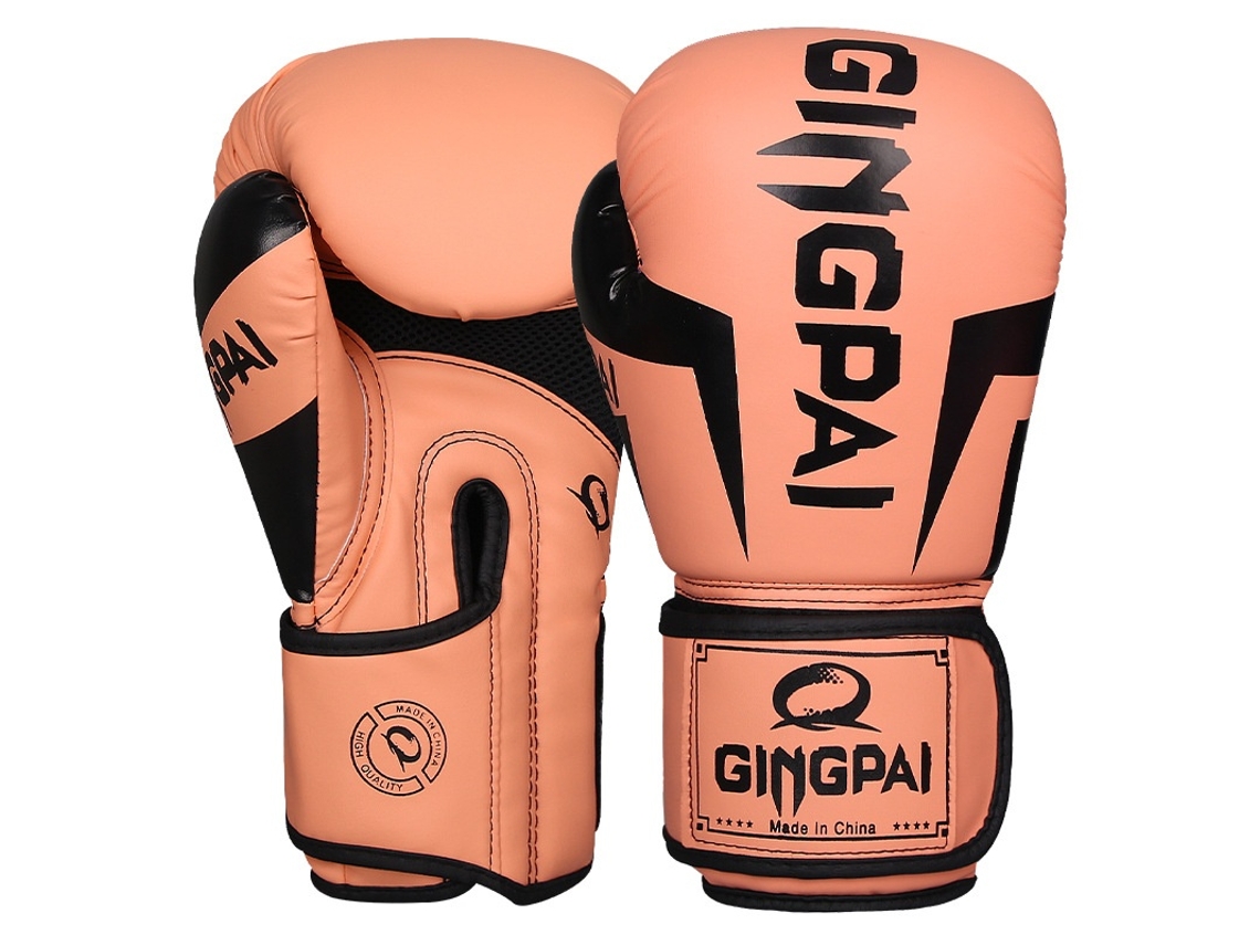 Luvas De Boxe Para Treino, 6 Oz, Couro Pu E Espuma De Proteção, Laranja E Rosa, Elysve