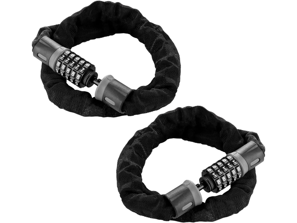 Conjunto De 2 Cadeados Para Bicicleta Com Combinação - Cadeado - 90 Cm