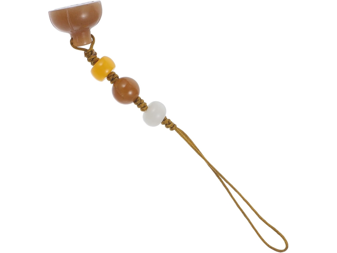 Chaveiro Leve De Jade Com Pingente De Lótus E Cabo Curto Para Celular.