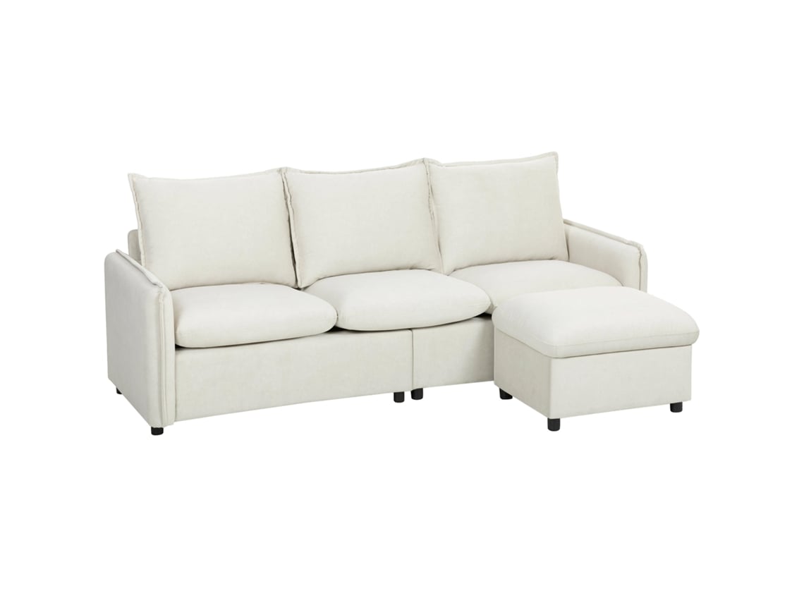 Sofá cama modular ORBITRA COMMERCE 3 cômodos, confortável, creme