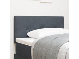Cabecero capitoné con botones LED en gris oscuro de 100 cm de terciopelo