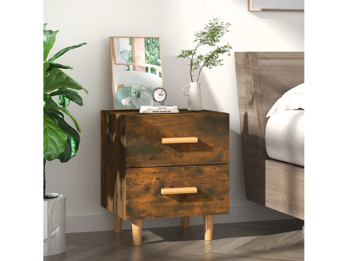 Vidaxl Mesa De Cabeceira 40x35x47,5 Cm Carvalho Fumado