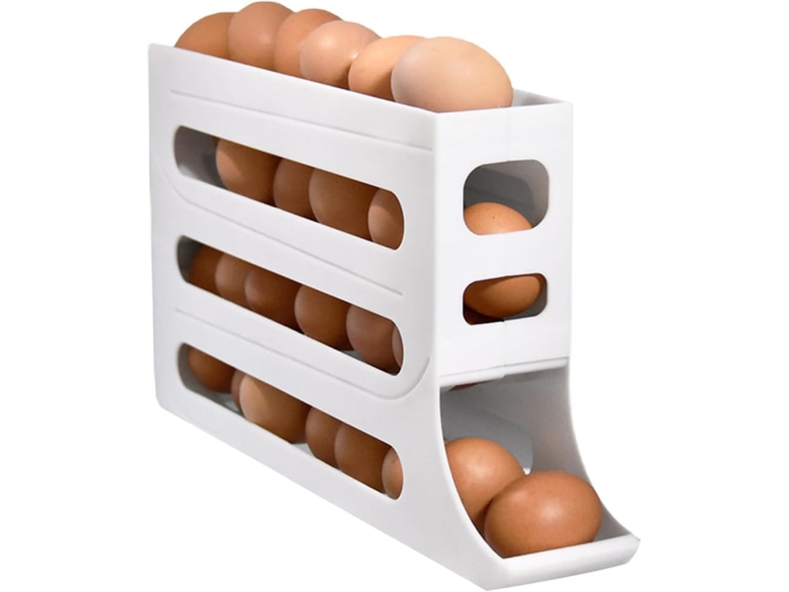 Suporte Para Ovos Com Rodinhas, Dispensador De Quadrado Portátil Para Cozinha E Bancada, Recipiente De Grande Capacidade Para Brancos