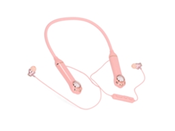 Mali fones de Ouvido Neckband Bluetooth 5.3 Estéreo com Luz Rgb Gato Ipx5 40h Bateria Rosa