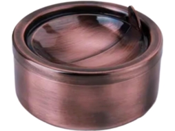 Cinzeiro Clássico De Metal Com Tampa, Design Canelado À Prova De Vento Para Uso Interno E Externo