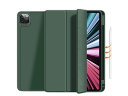 Capa Folio com Suporte Apple Pencil para Ipad Pro 12.9 2020 4º Ger Verde Escuro
