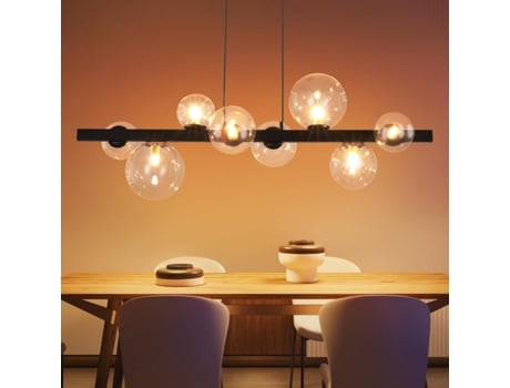 Suspensão Mesa De Jantar Candeeiro Suspenso Sala De Estar G9 Suspensão 8 Candeeiros Vidro Moderno Nettlife