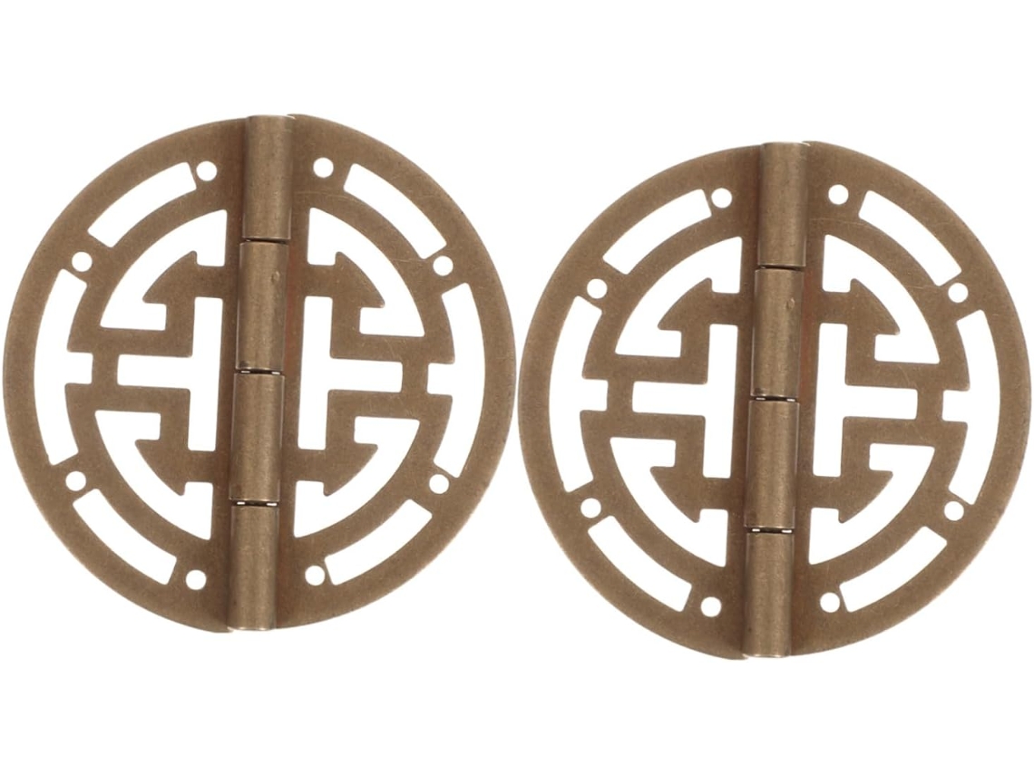 Dobradiças Genéricas Para Mini Caixa De Joias, 2 Peças, Dobradiças Decorativas De Latão Para Baú Artesanato Madeira E