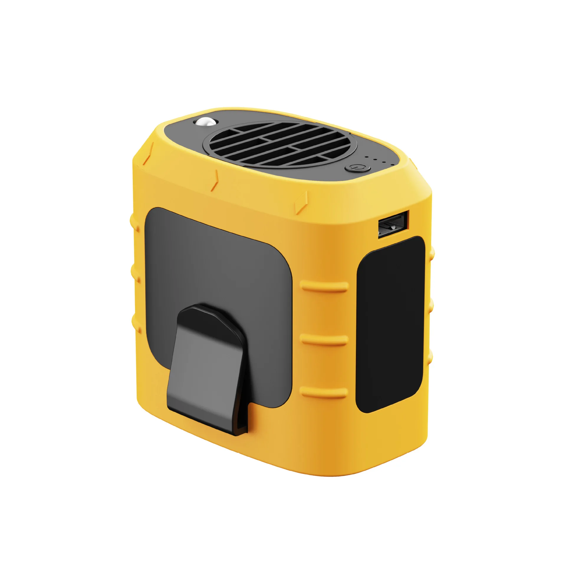 (laranja) Ventilador De Cintura, Três Velocidades De Vento, Com Lanterna, Recarregável Via Usb-c.