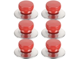 Conjunto Com 6 Puxadores De Reposição Para Tampas De Panelas, Em Abs E Aço Inoxidável. Acessórios De Gokoco