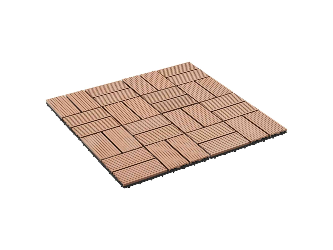Vidaxl Telha De Deck 22 Unid. Castanho 30 X 30 Cm Wpc