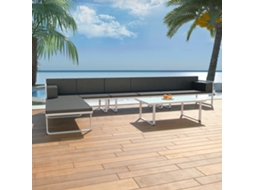 Vidaxl 5 Pcs Conjunto Lounge Para Jardim Textilene E Alumínio Preto