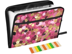 Organizador de Arquivos Sanfonado A4 com 13 Bolsos, Zíper e Fecho Dourado 30,5 X 43,2 Cm