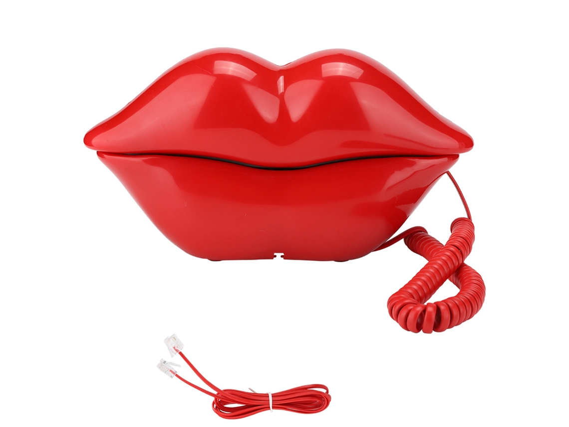 Aetheria telefone de Mesa em Forma de Lábio Multifuncional Decorativo Wx 3061 Vermelho para Lar e Escritório