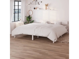 Vidaxl Estrutura De Cama Super King 180x200 Cm Pinho Maciço Branco
