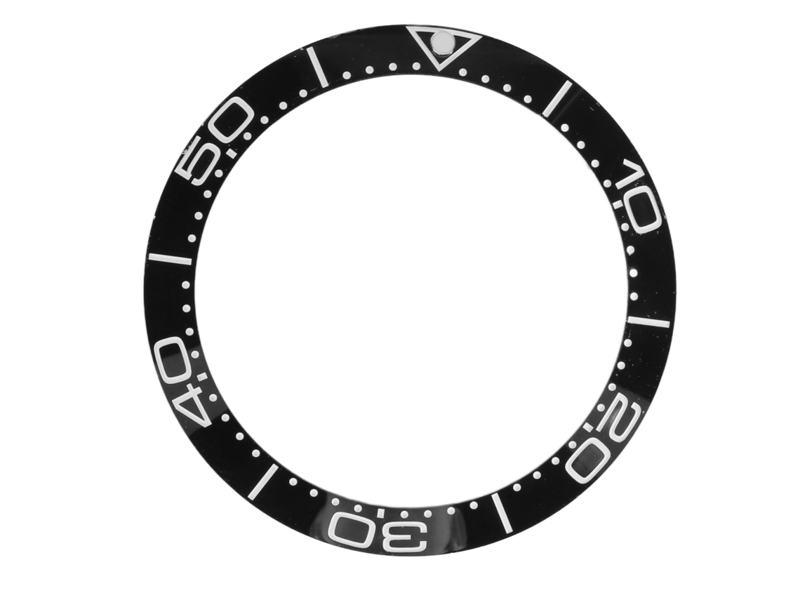Anel De Bezel De Relógio Cerâmico 38mm Peça De Substituição Com Dígitos Brancos