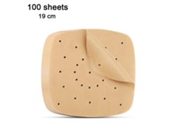 100 Pedaços de Forro de Fritadeira Papel Perfurado Papel para Pão Cozido no Vapor Papel Absorvente de Óleo 7,5 Polegadas Estilo 2 ZMDECQNA