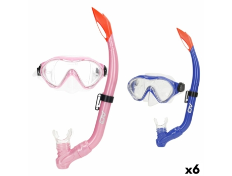 Mergulho Óculos Com Tubo Aquasport Azul Cor De Rosa (6 Unidades)