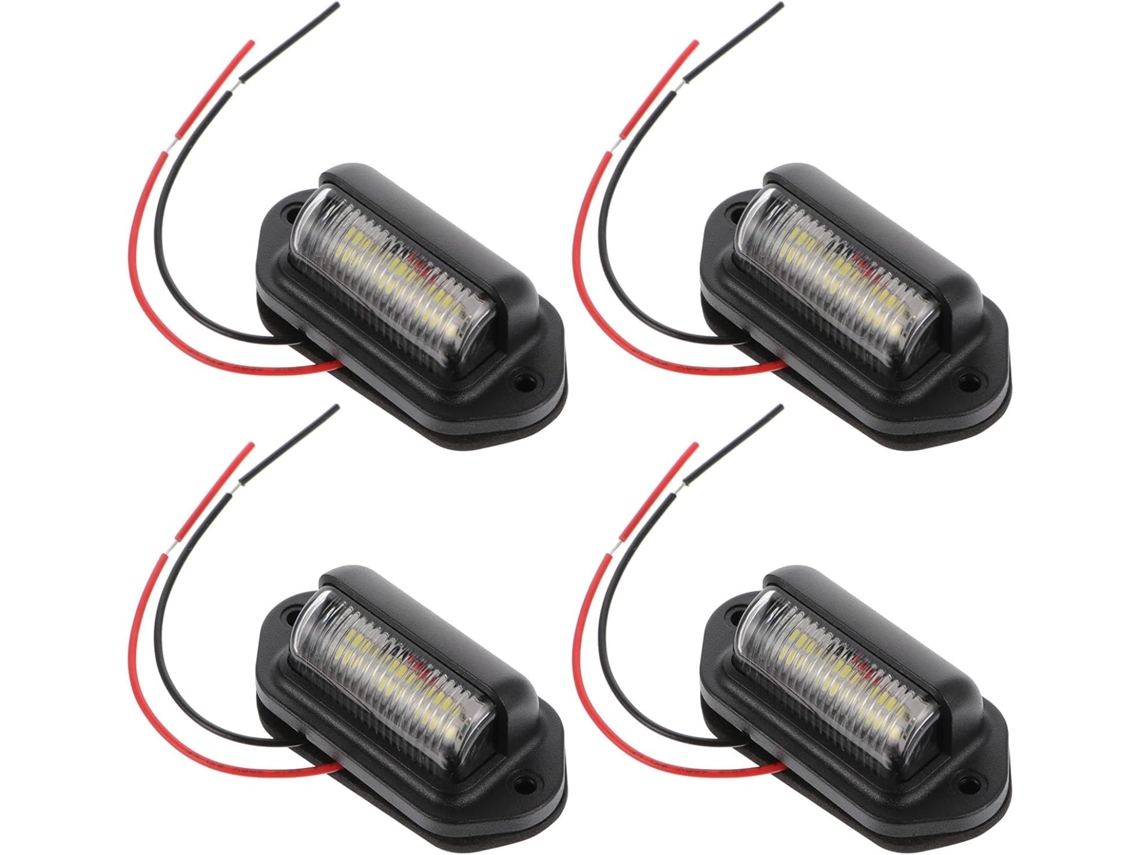 Luz de placa de matrícula 12-24V, fácil instalação, 4 LEDs